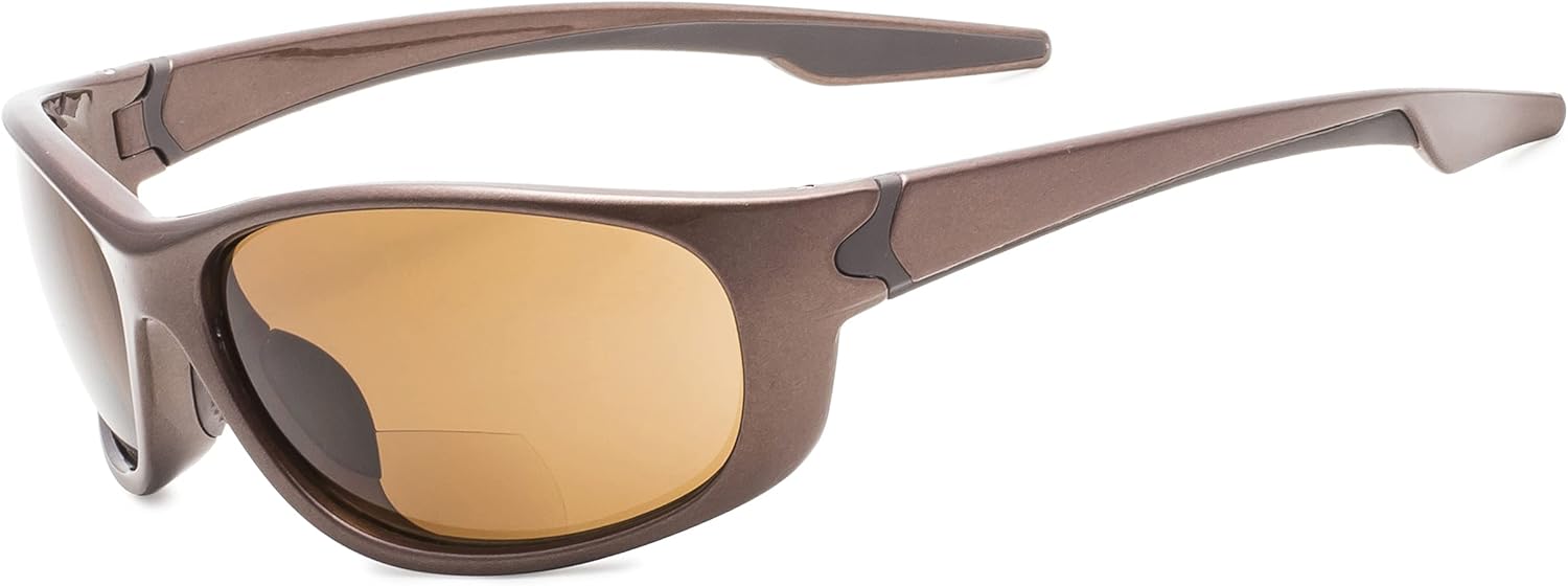 

Спортивные бифокальные солнцезащитные очки Eyekepper TR90 из небьющегося материала, предназначенные для бейсбола, бега, рыбалки, вождения, гольфа, софтбола и пешего туризма, Pearly Brown Frame/Brown Lens