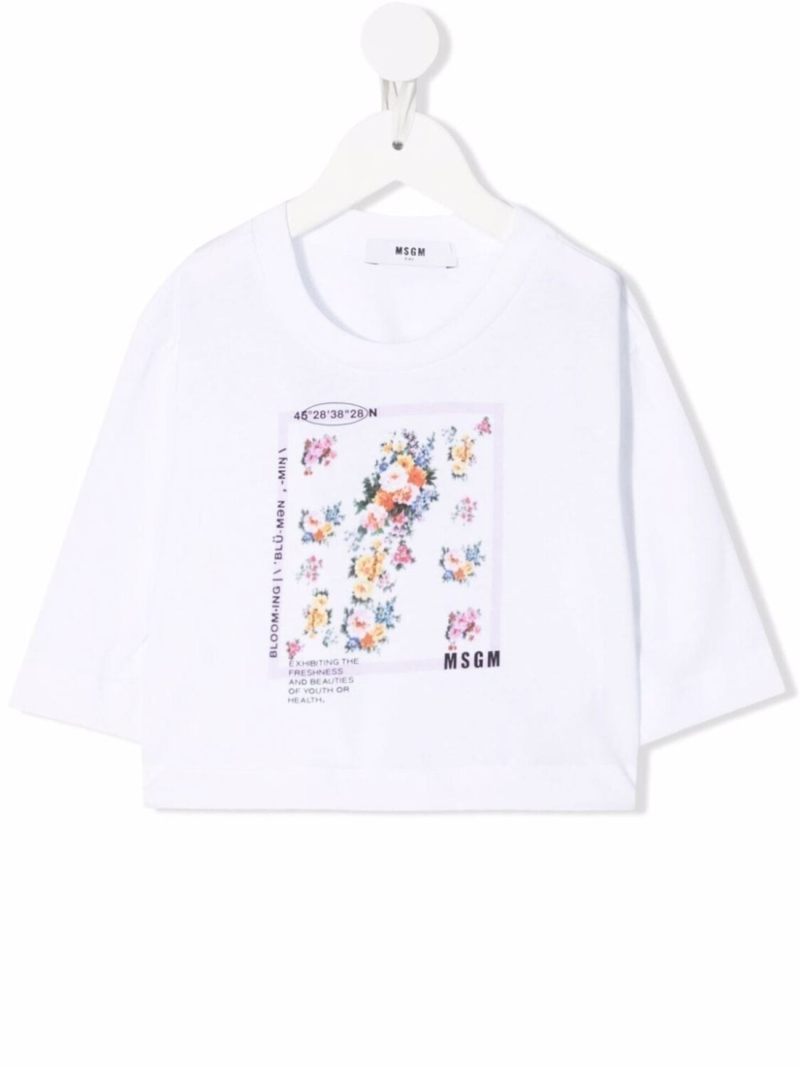 

MSGM Kids футболка с цветочным принтом, белый