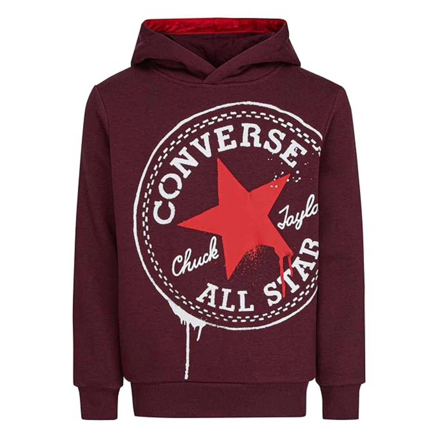 

Детская толстовка Converse Spray с длинными рукавами, красным графическим принтом, модель RED594