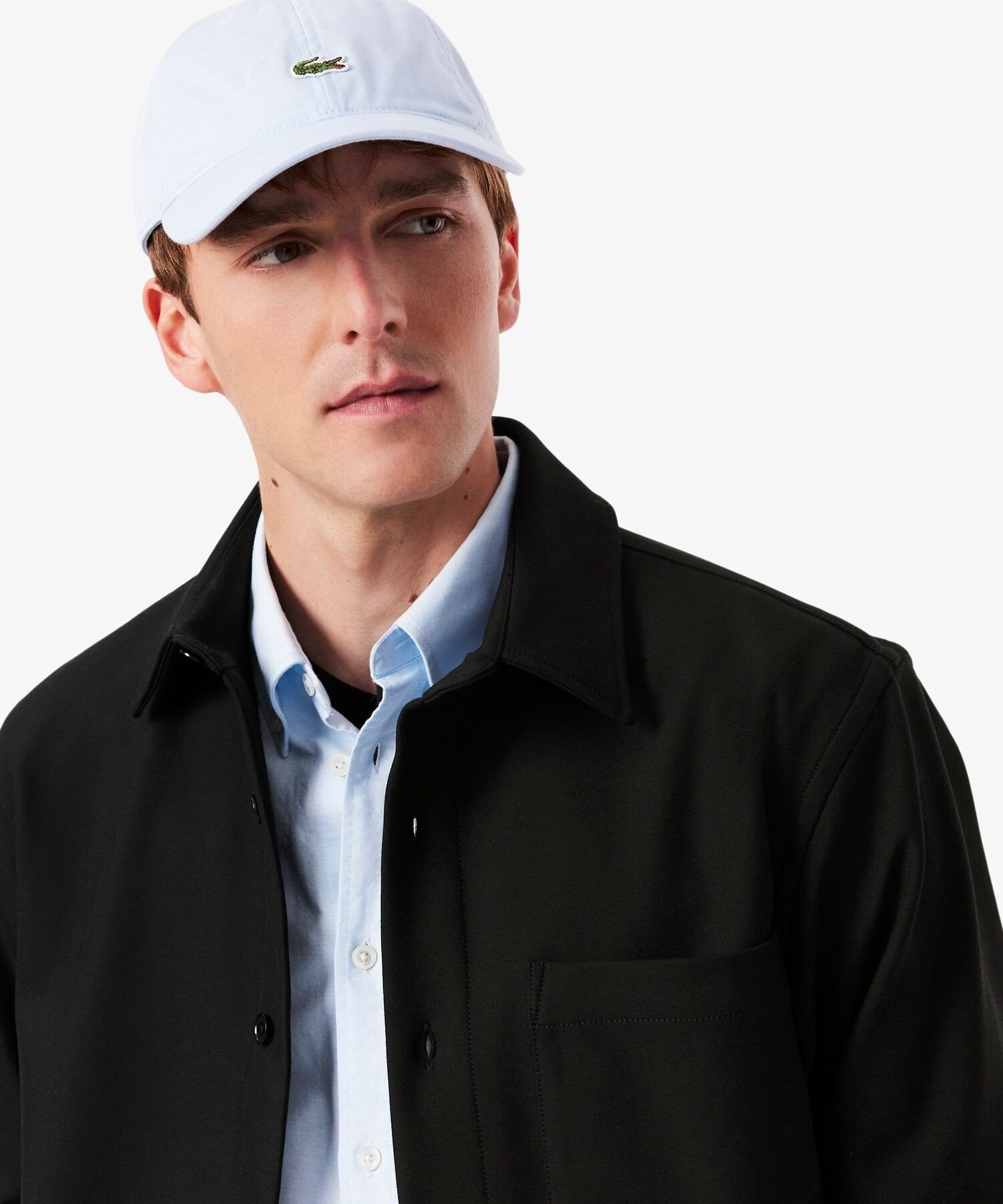 Плотная, свободная двусторонняя рубашка-накидка LACOSTE, Black — фото 2