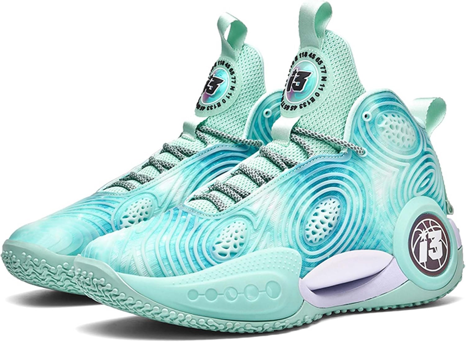 

Мужские кроссовки Mens Night Glow для баскетбола, классическая шнуровка, высокие повседневные спортивные Wurmiuhd, зеленый