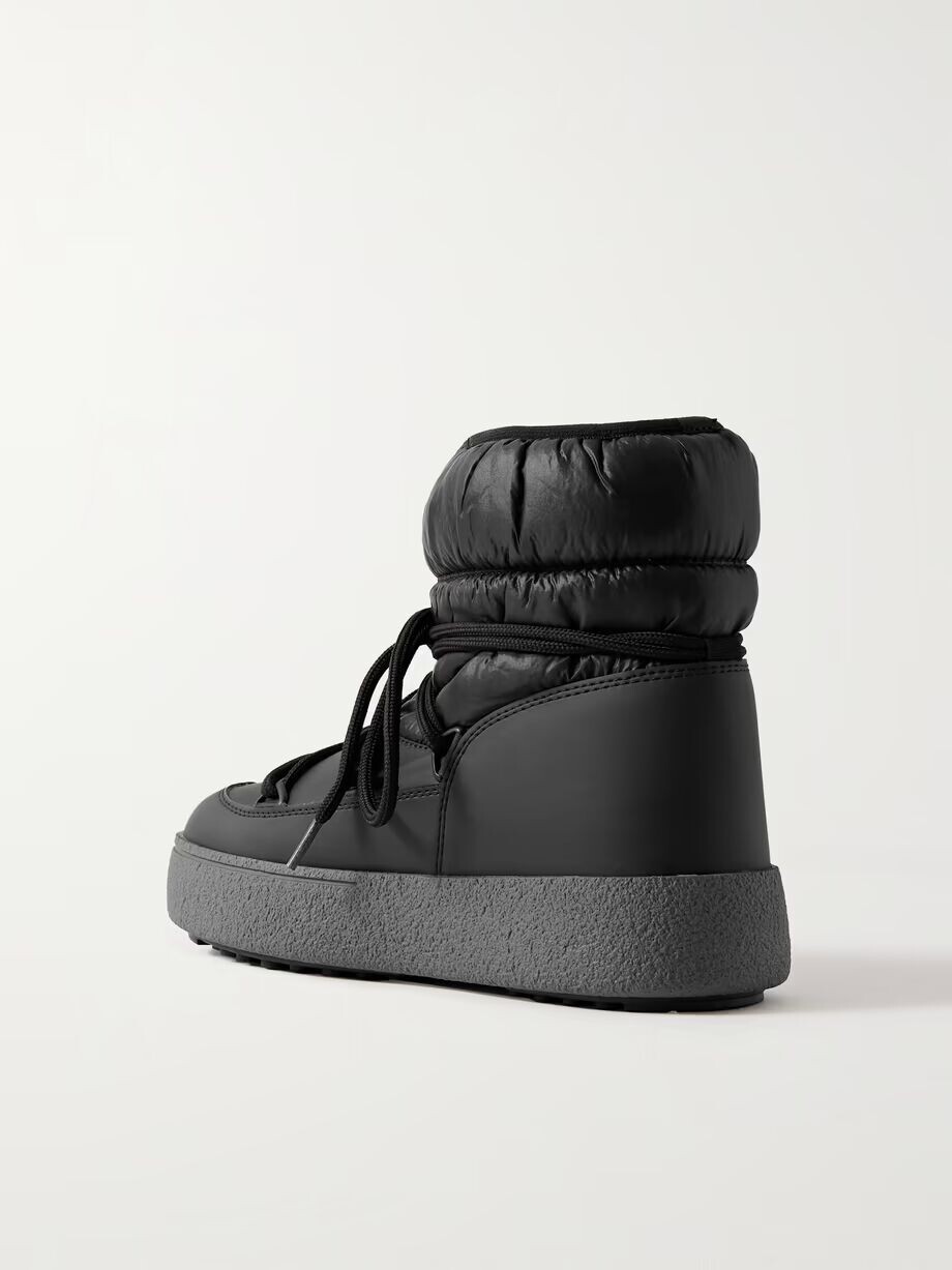 Стеганые зимние ботинки Moon Boot Ltrack из искусственной кожи, черный — фото 3