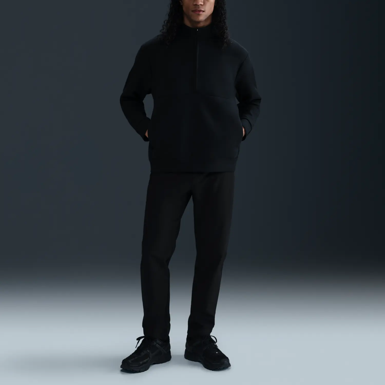 Свитшот Nike 24.7 ImpossiblySoft Dri FIT 1/2 Zip, черный/серый — фото 4