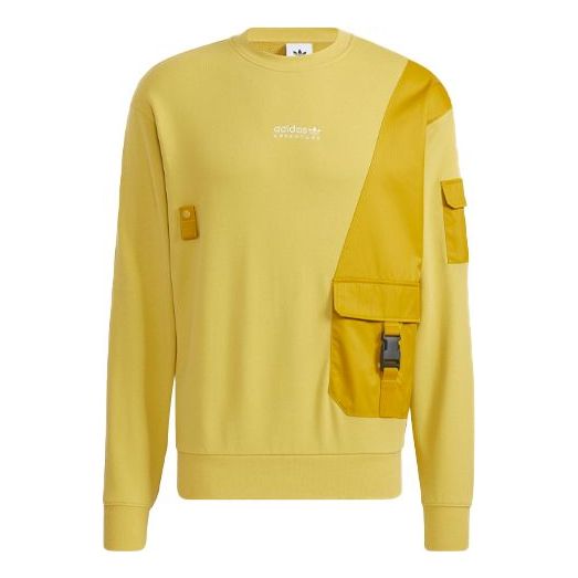 

Худи Men's adidas originals Contrasting Colors Big Pocket Splicing Knit Sports Round Neck Pullover Yellow HC0368