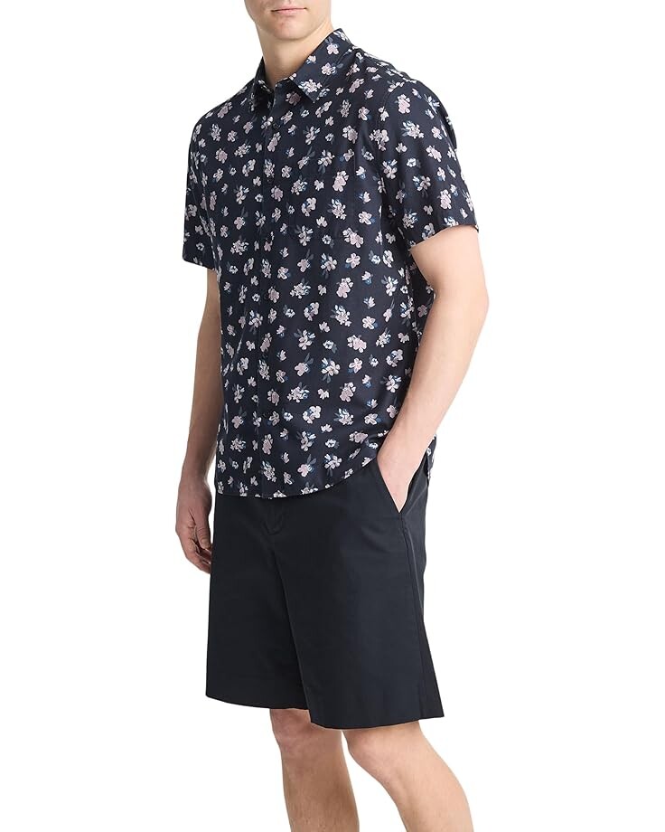 

Рубашка Vince Mini Bouquet Floral S/S, цвет Coastal/Shadow Mauve