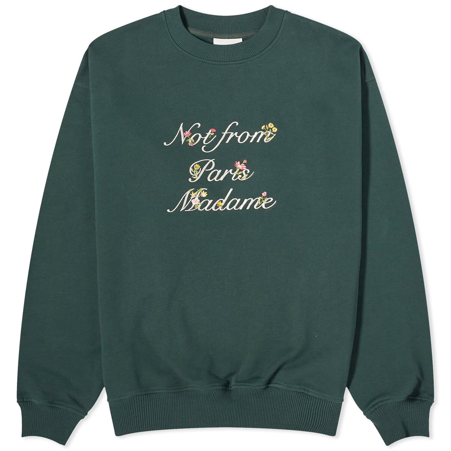

Свитшот Drôle De Monsieur Presented By End. Embroidered Cotton Fleece, зеленый