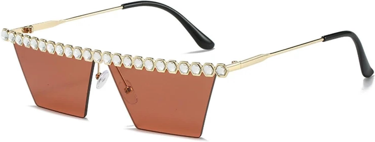 

Винтажные солнцезащитные очки с имитацией бриллиантов для женщин и мужчин, модные и стильные очки для отдыха на природе и вечеринок, солнцезащитные очки с защитой от УФ-излучения UV400 TKKTLLT, Gold Red