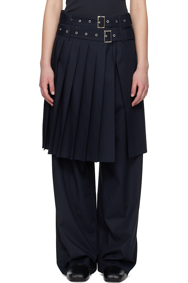 

Широкие брюки с завышенной талией Skouser Charles Jeffrey Loverboy, цвет navy pinstripe