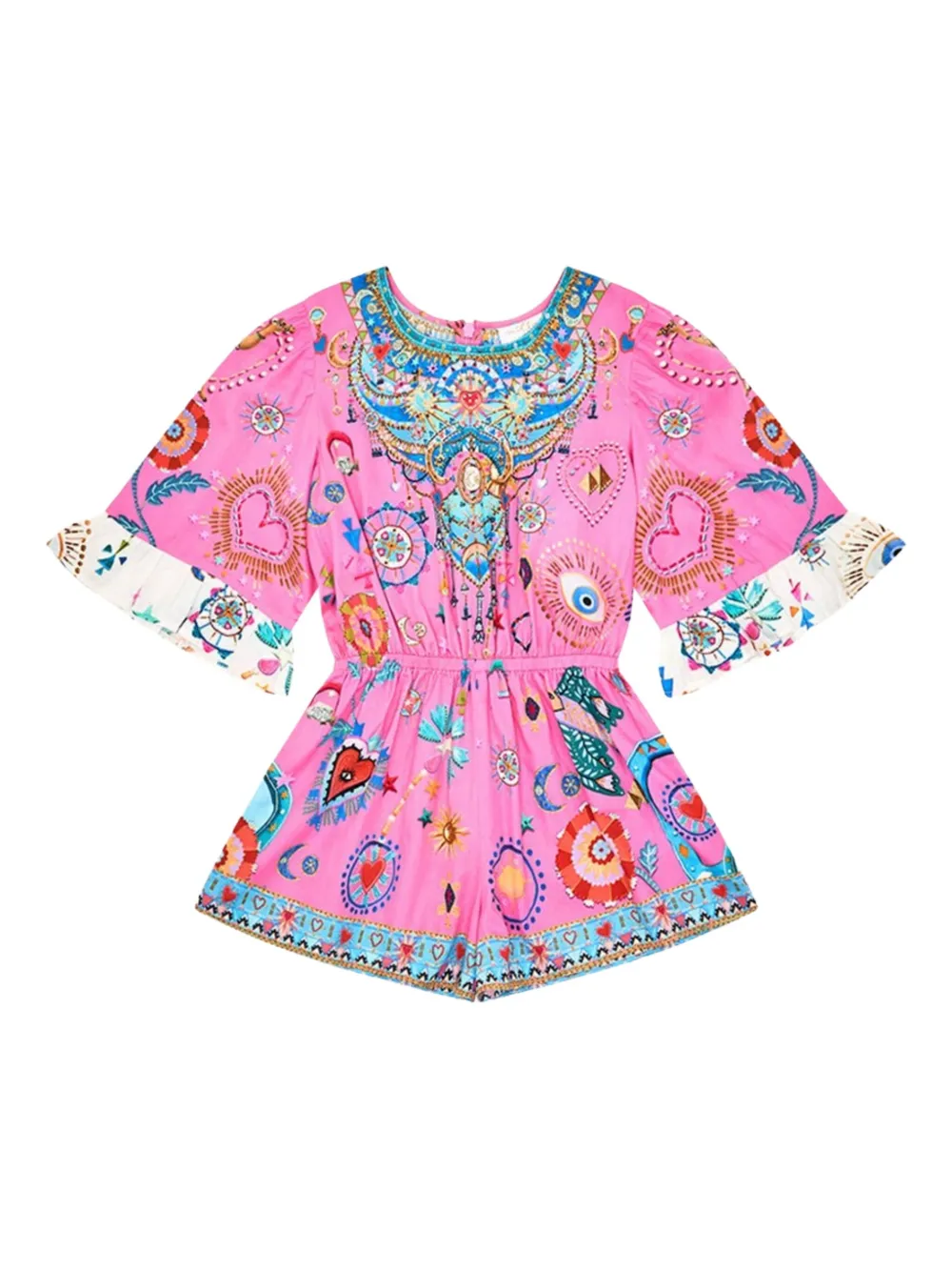 

Комбинезон с короткими рукавами и вышивкой Camilla Kids, розовый