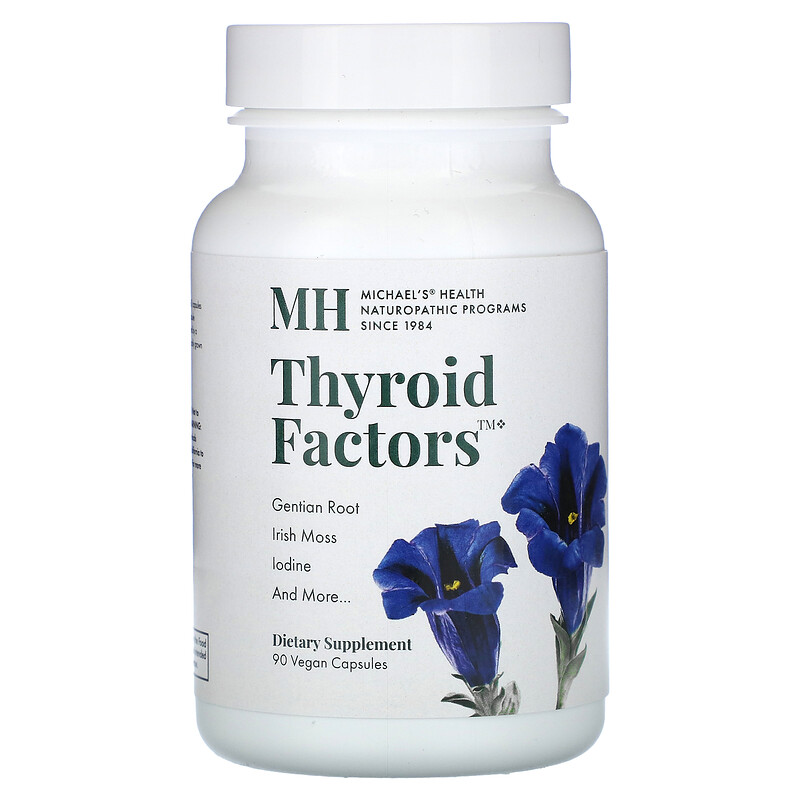 

Michael's Naturopathic, Thyroid Factors, 90 веганских капсул