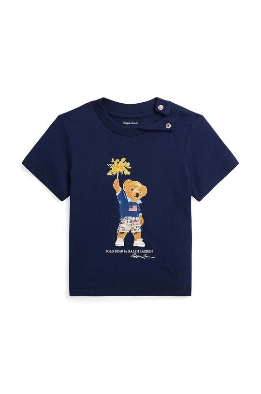 

Хлопковая детская футболка Polo Ralph Lauren, темно-синий