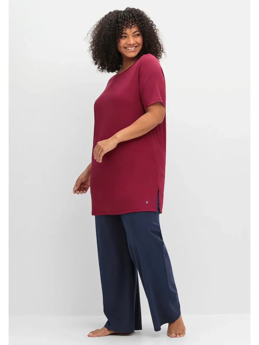 

Спортивные брюки Sheego "больших размеров" из дышащей смесовой вискозы, цвет морской волны