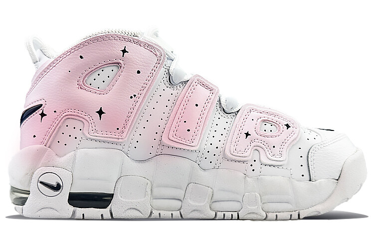Кроссовки Nike Air More Uptempo Vintage Basketball Shoes Women's Mid-Top Pink Black — фото 3