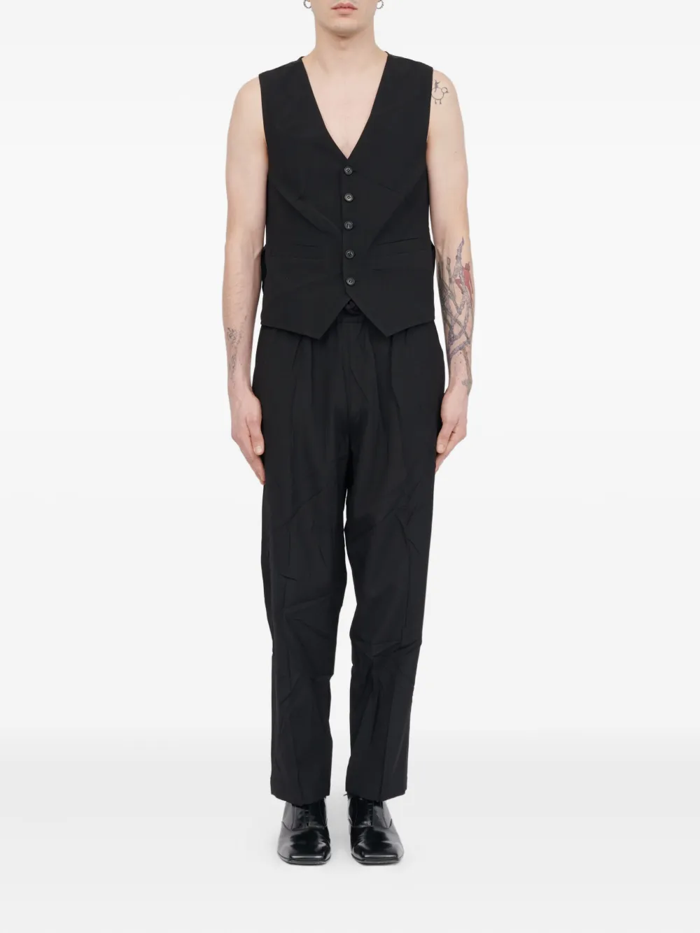 Однобортный жилет MM6 Maison Margiela, черный — фото 2
