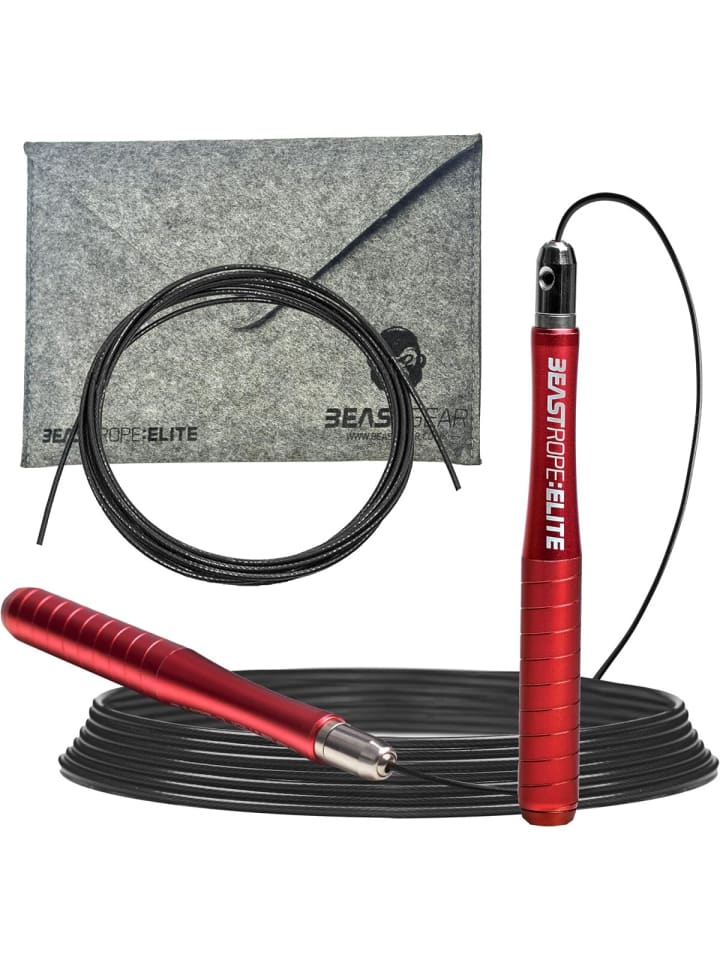 

COFI 1453 Скакалка для фитнеса Beast Gear для взрослых, 3 м, регулируемая, черная