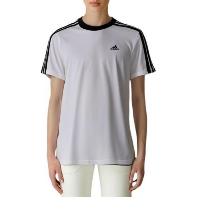Женская футболка Essentials с тремя полосками, белая Adidas — фото 3