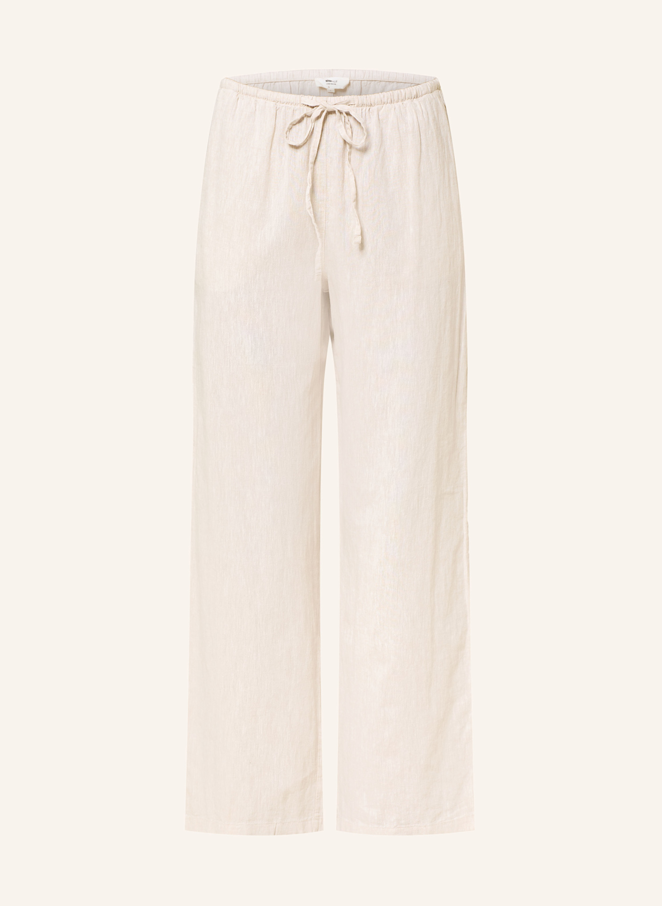 

Брюки с льном Gina Tricot, бежевый