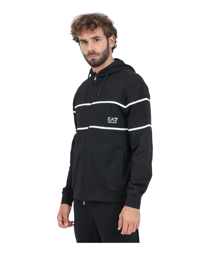 

Свитер на молнии с логотипом Emporio Armani Ea7, черный