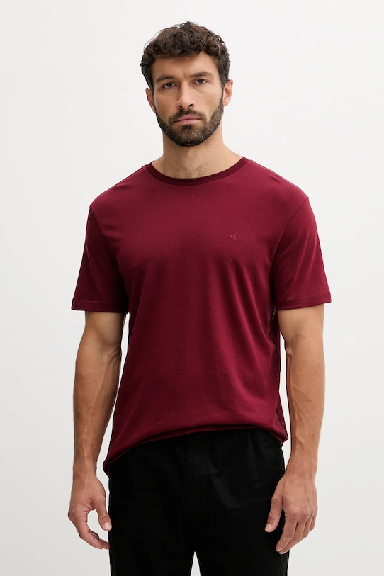 

Хлопковая футболка Calvin Klein, бордовый, Красный, Хлопковая футболка Calvin Klein, бордовый