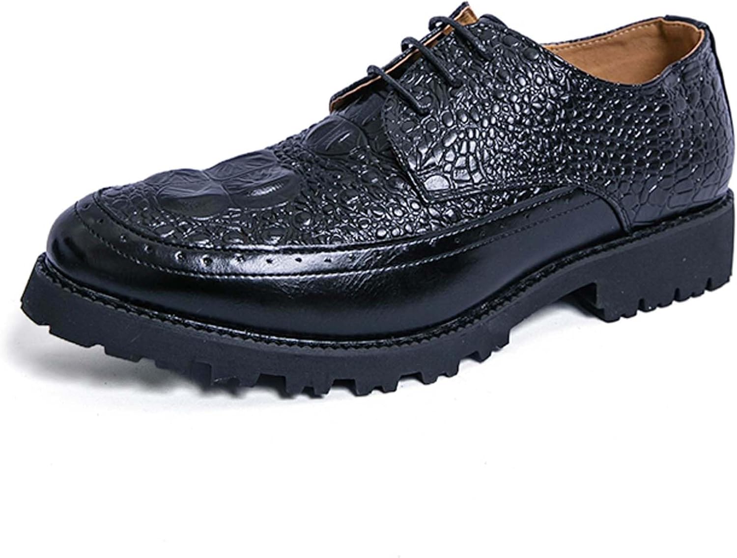 

Мужские повседневные оксфорды на шнуровке, модные с заостренным носком, с толстой подошвой, деловые формальные туфли, удобная кожаная обувь для свадьбы, вечеринки, униформы, выпускного, дерби и лоферы Generic, черный