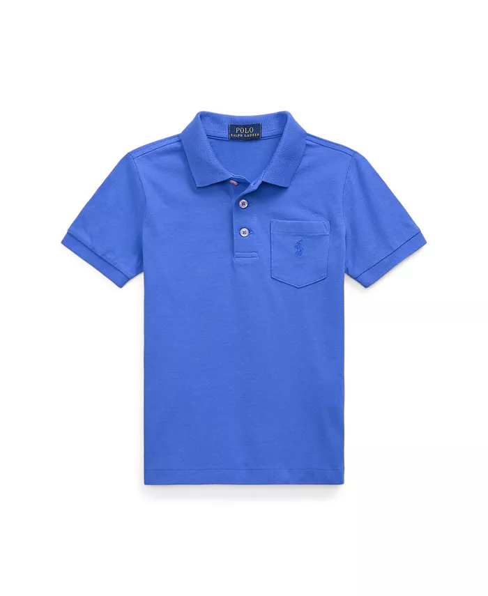 

Детская и мальчиковая поло с карманом из джерси Polo Ralph Lauren, синий