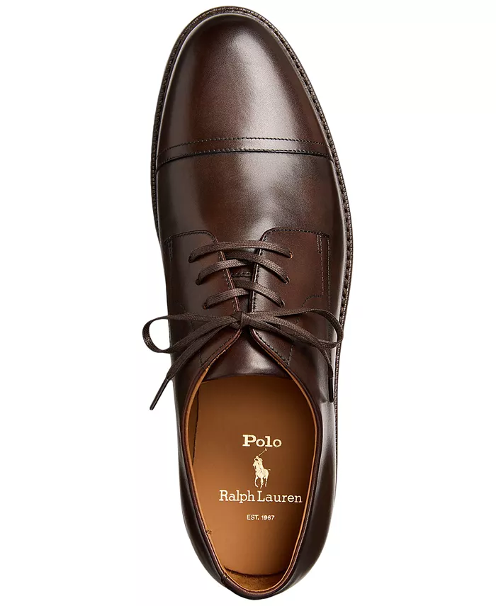 Мужские кожаные туфли Asher с мыском Polo Ralph Lauren, коричневый — фото 4