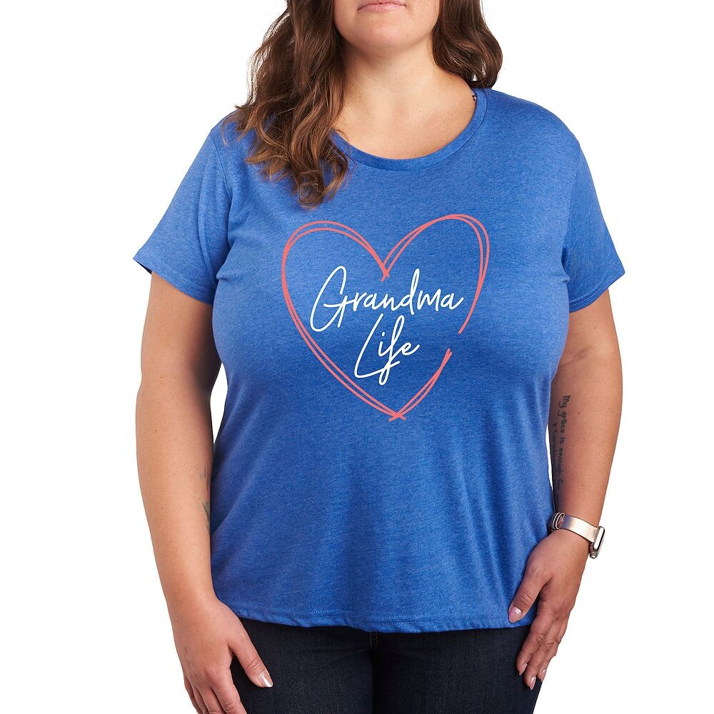 

Футболка Plus с рисунком Grandma Life, цвет Heather Royal Blue