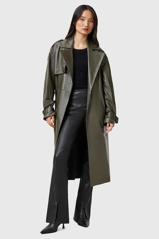 

Кожаные брюки CORA Allsaints, черный