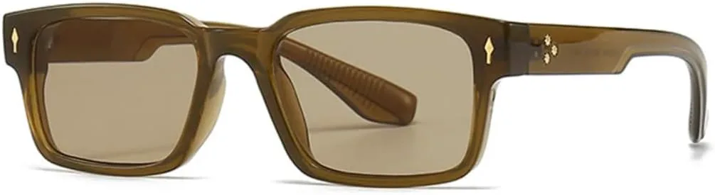 

Винтажные заклепки, мужские панк-солнцезащитные очки, градиентные линзы, защита от УФ-излучения UV400, модные женские роскошные темно-зеленые UUPTTPL, Olive Green Tea