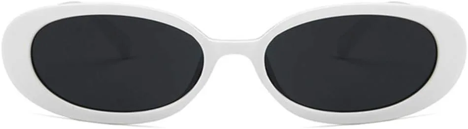 

Ретро-очки овальной формы с поляризацией для женщин - защита UV400, модные солнцезащитные очки для отдыха в классической металлической оправе Plinvo, White Grey