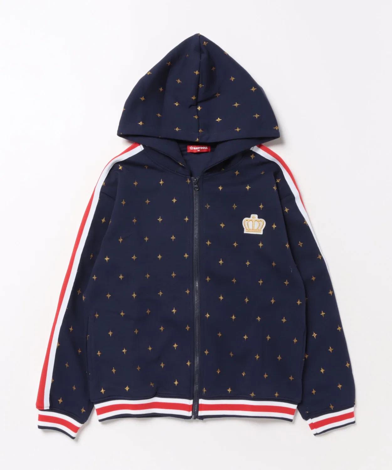 Детская спортивная кофта BABYDOLL Sparkle Line Zip Hoodie, Navy