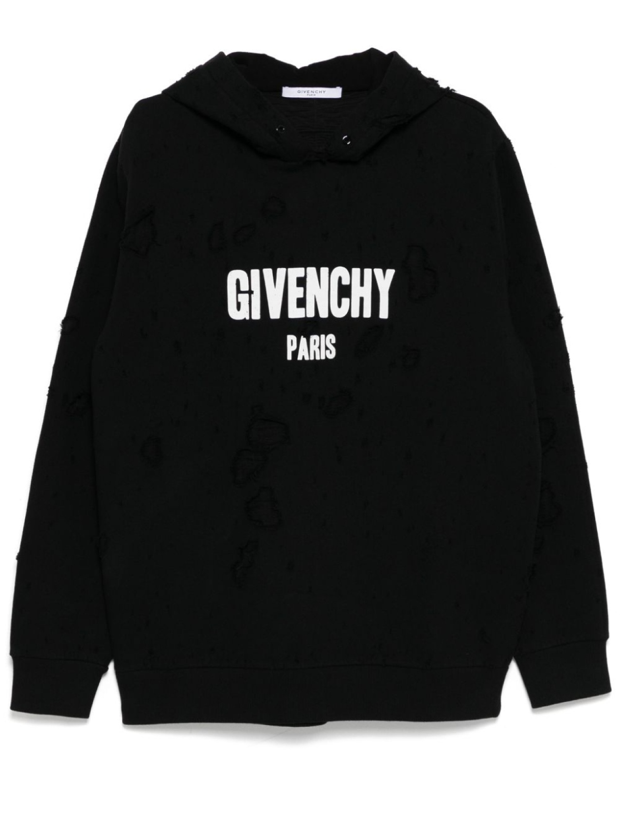 

Givenchy худи с эффектом потертости и логотипом, черный