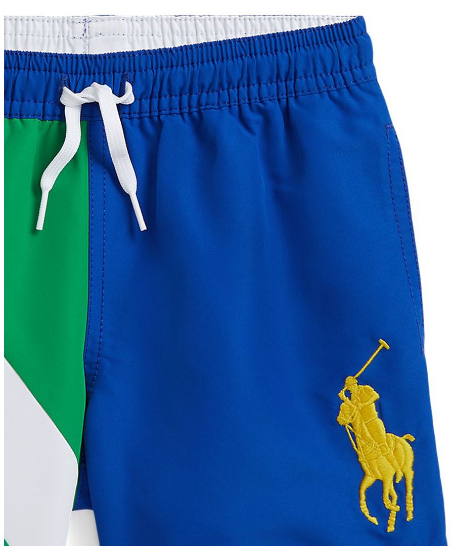 Плавки Traveler для мальчиков 2-7 лет Polo Ralph Lauren, Green/Blue — фото 3