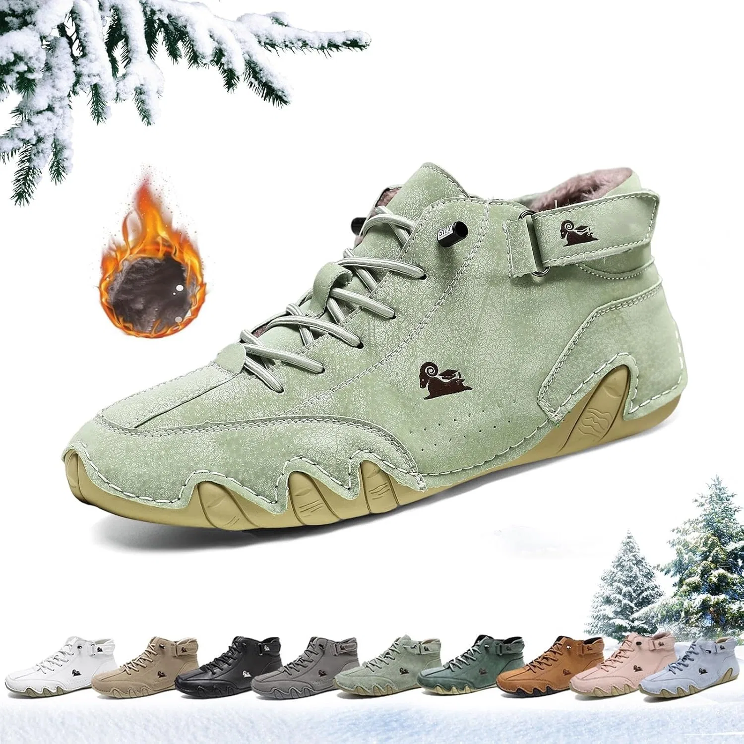 Ботинки Generisch 2026 Herren-Freizeitschuhe PU-, trendige Herrenstiefel, kurze Stiefel, Stiefeletten, Light Green — фото 4