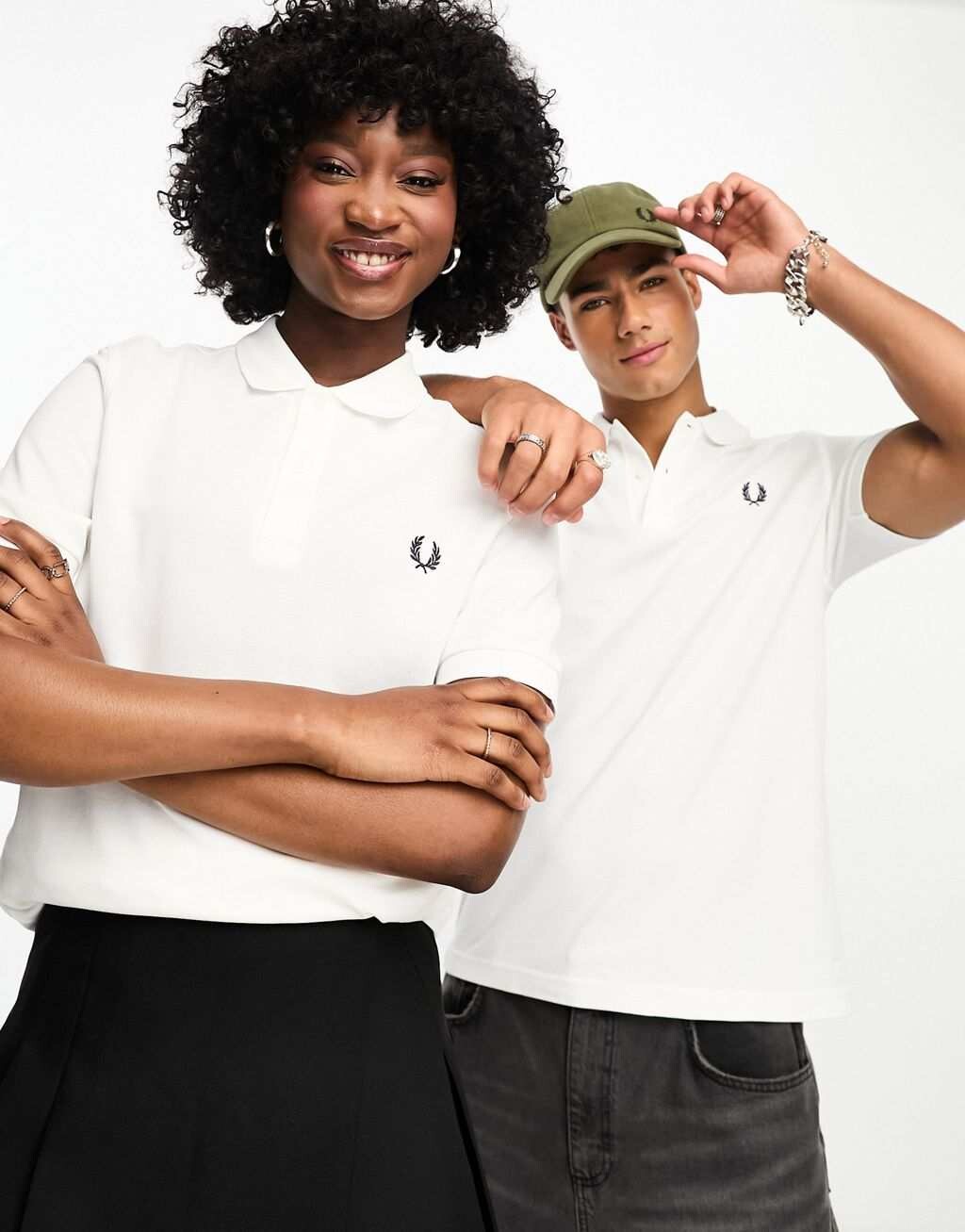 

Белая однотонная рубашка-поло унисекс Fred Perry