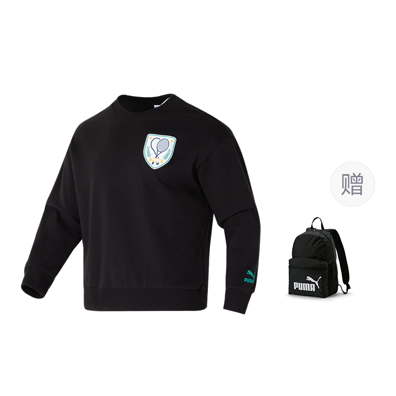 

Толстовка мужская с круглым вырезом, умеренная посадка, Regular PUMA, черный (comes with puma bag 1 pc)