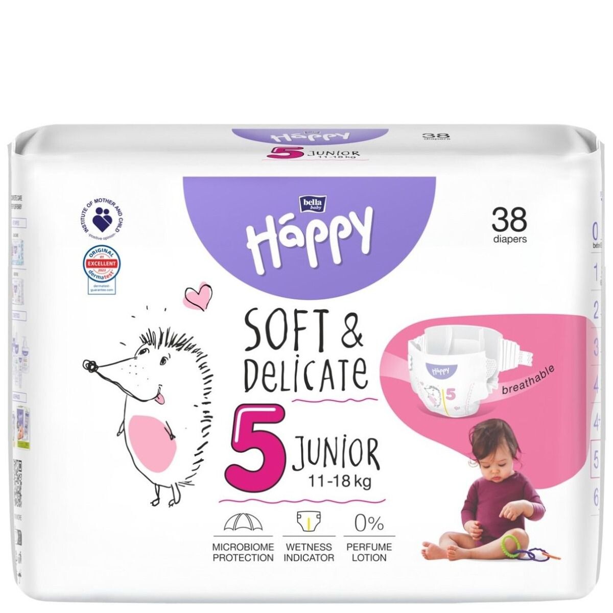 

Одноразовые подгузники для детей Bella Baby Happy Soft & Delicate Junior, 38 шт