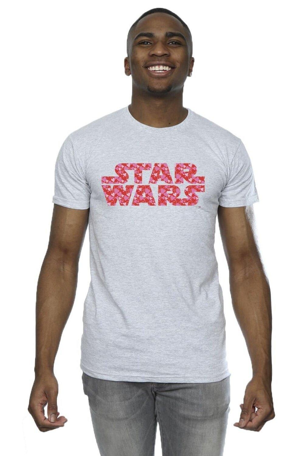 

футболка с логотипом в форме сердца Star Wars, серый