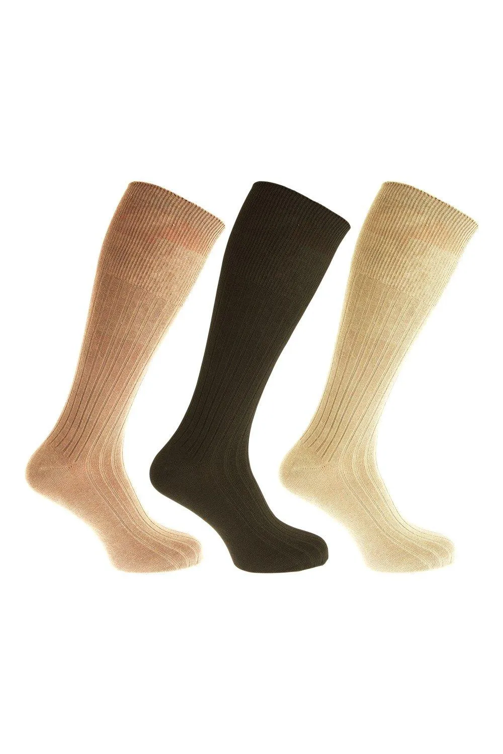 

Носки до колена в рубчик из 100 % хлопка (3 шт. в упаковке) Universal Textiles, коричневый