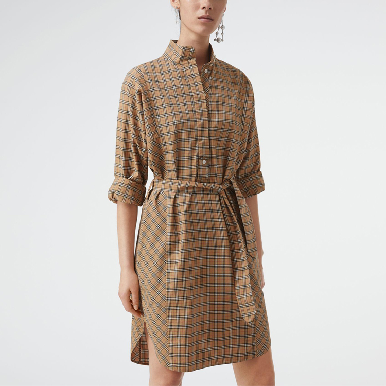 Платье Burberry Женское с длинными рукавами, Классический стиль, Желтый — фото 4