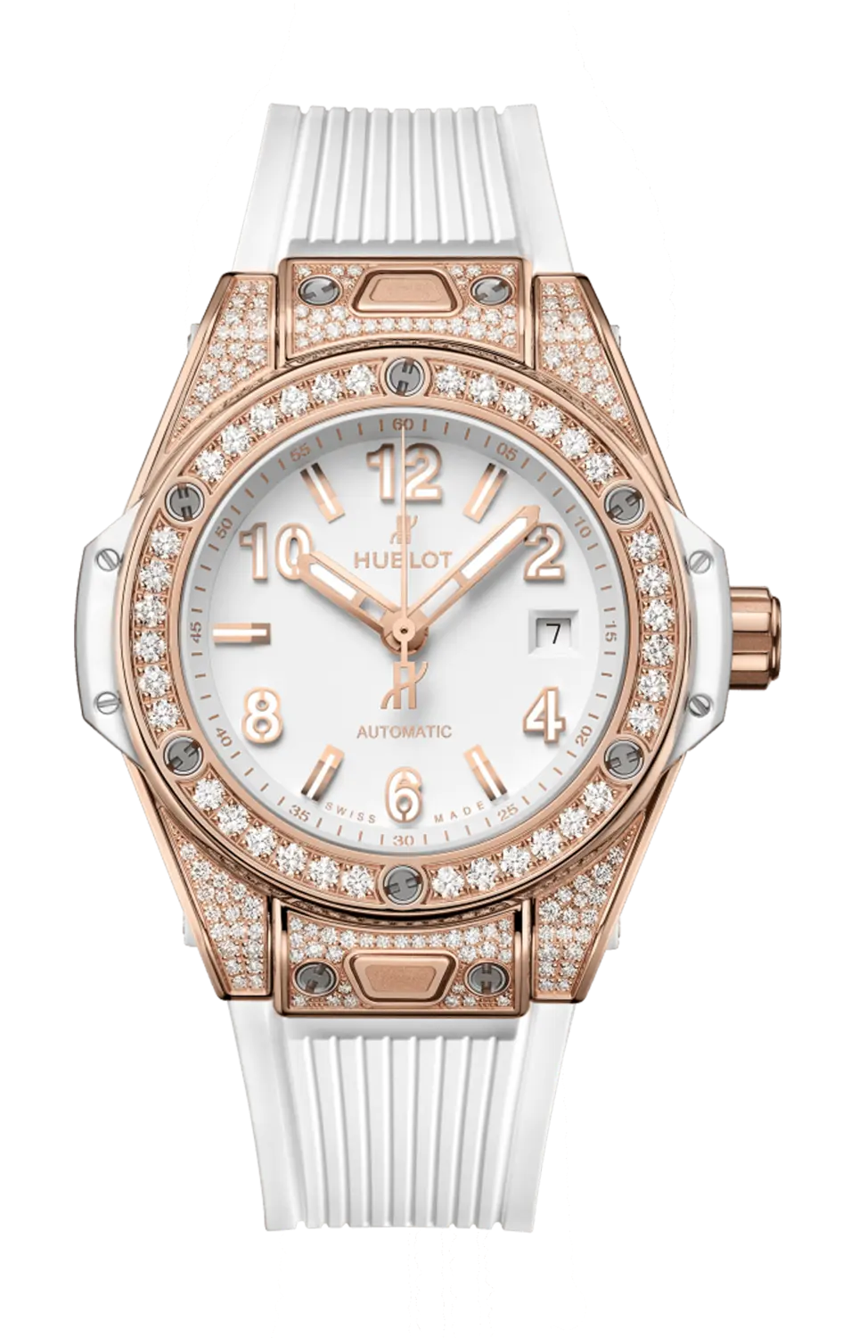 

Часы big bang one click king gold white pavé Hublot