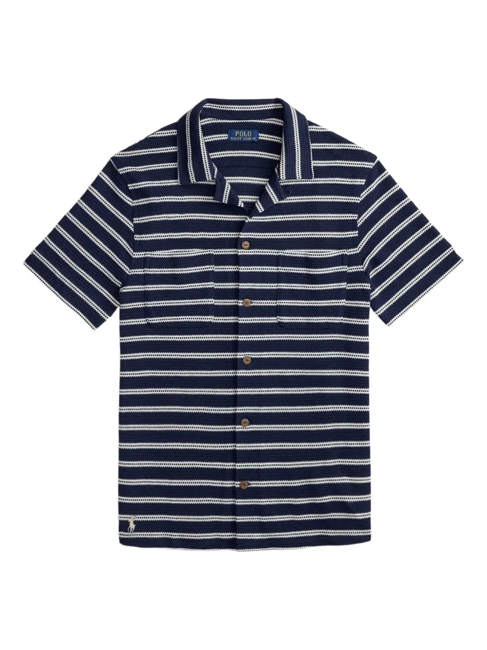 Полосатая рубашка с короткими рукавами POLO RALPH LAUREN, синий