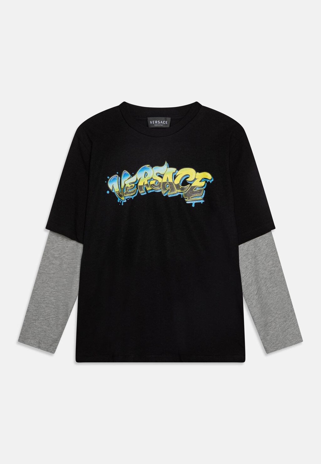 

Футболка с длинным рукавом Street Logo Print Unisex Versace, цвет nero/grigio/azzurro/multi-coloured