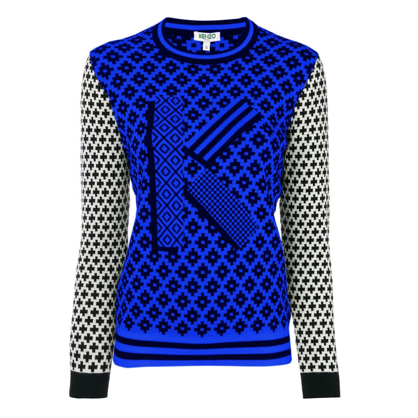 

Синий хлопковый женский свитер Kenzo
