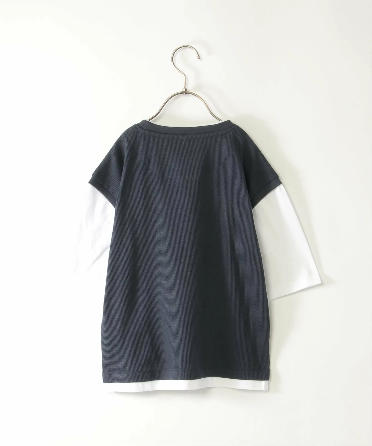 Вафельный жилет, футболка с рукавом 3/4 (120~160 см) Ikka, Navy blue — фото 3