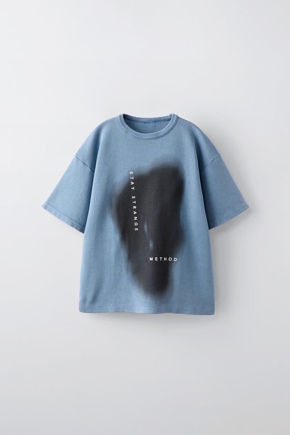 

Трикотажная футболка с принтом ZARA, светло-голубой