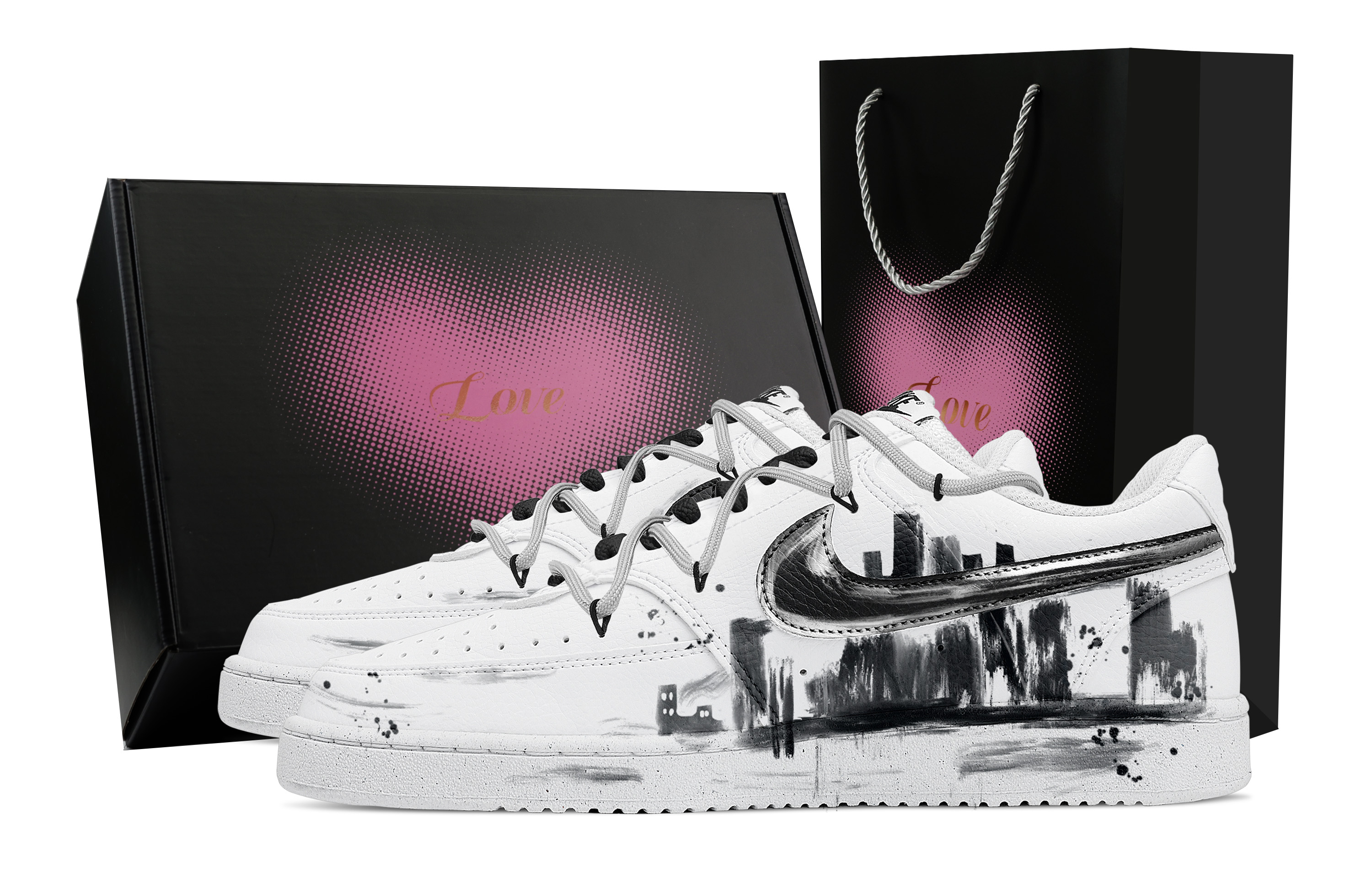 

Nike Кроссовки для скейтбординга Court Vision 1 Low Top, мужские, черно-белые