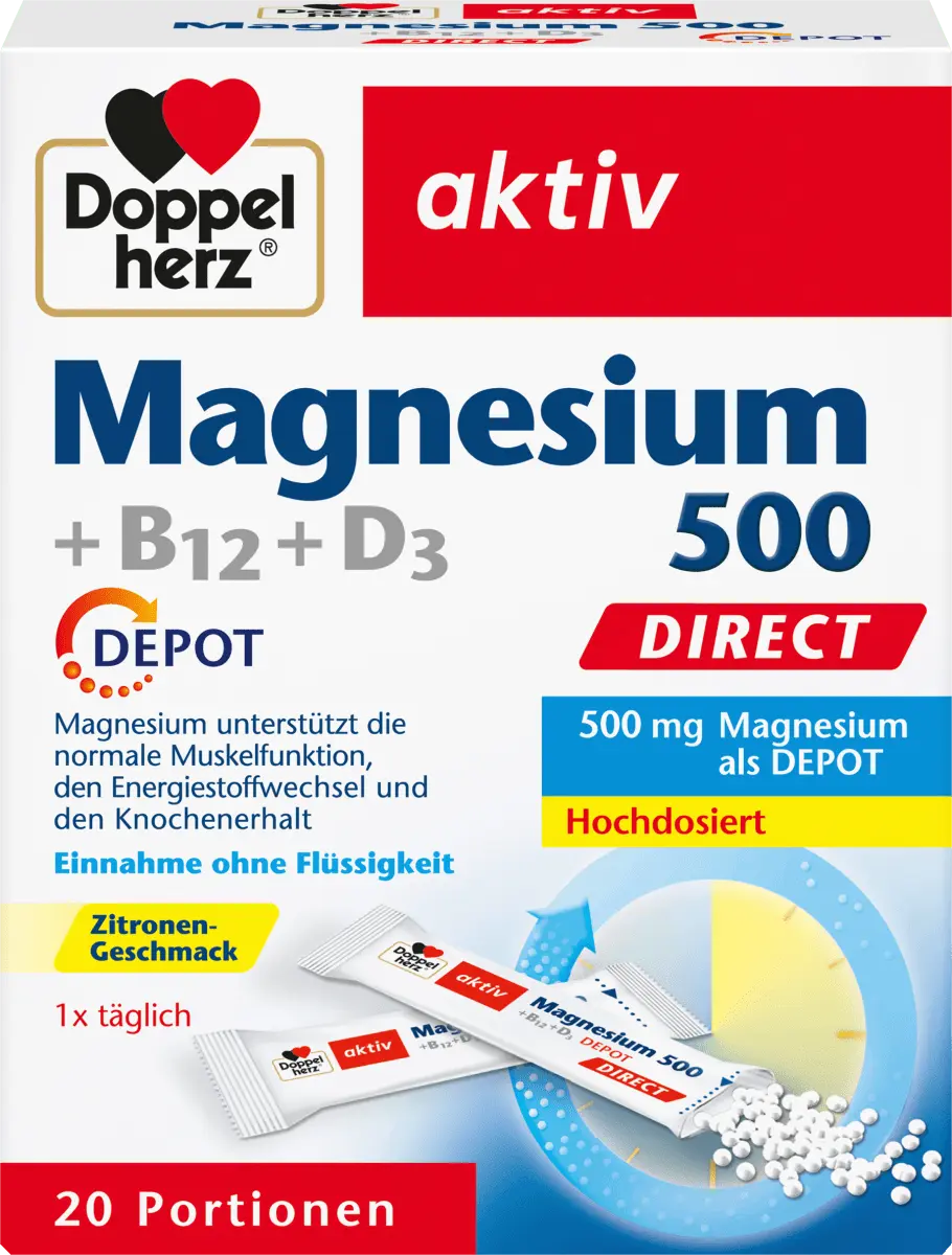 

Магний 500+В12+Д3 прямой гранулы 20шт 32г Doppelherz