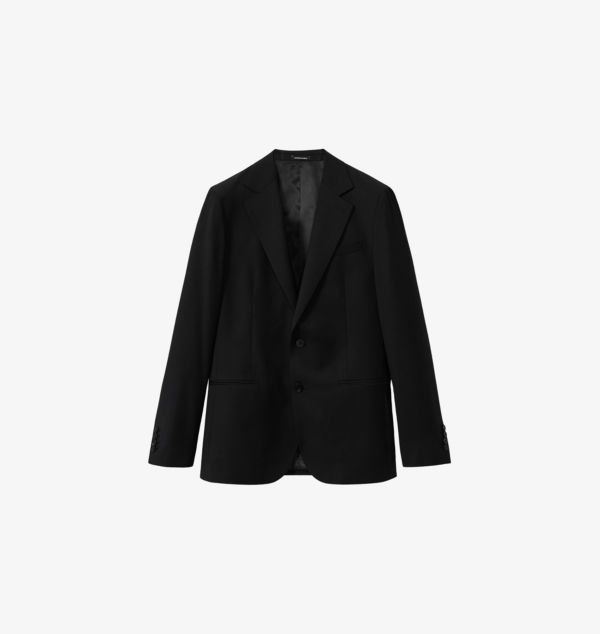 

Однобортный шерстяной пиджак с заостренными лацканами Reiss, черный
