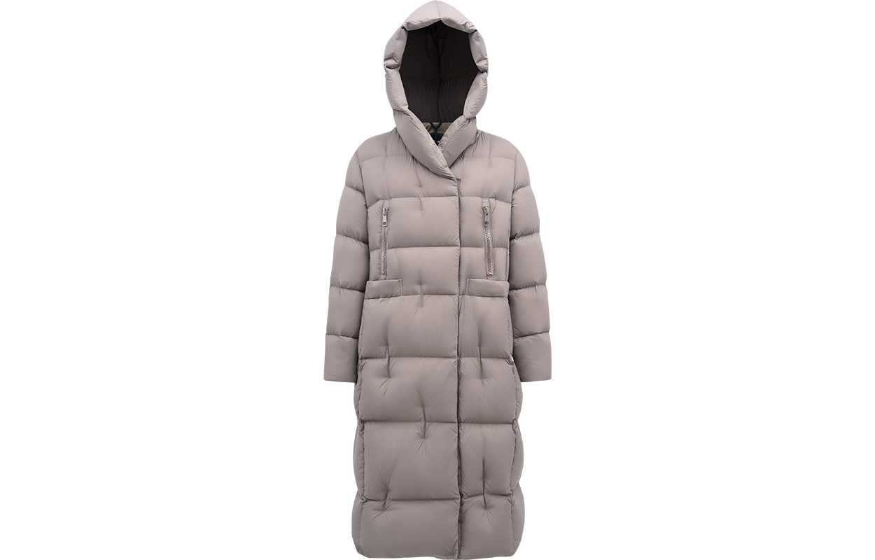 

Пуховики женские с капюшоном утепленные LINCchic, new baroque серый